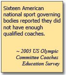 Quote from 2003 US Olympic Committee Coaches Education Survey